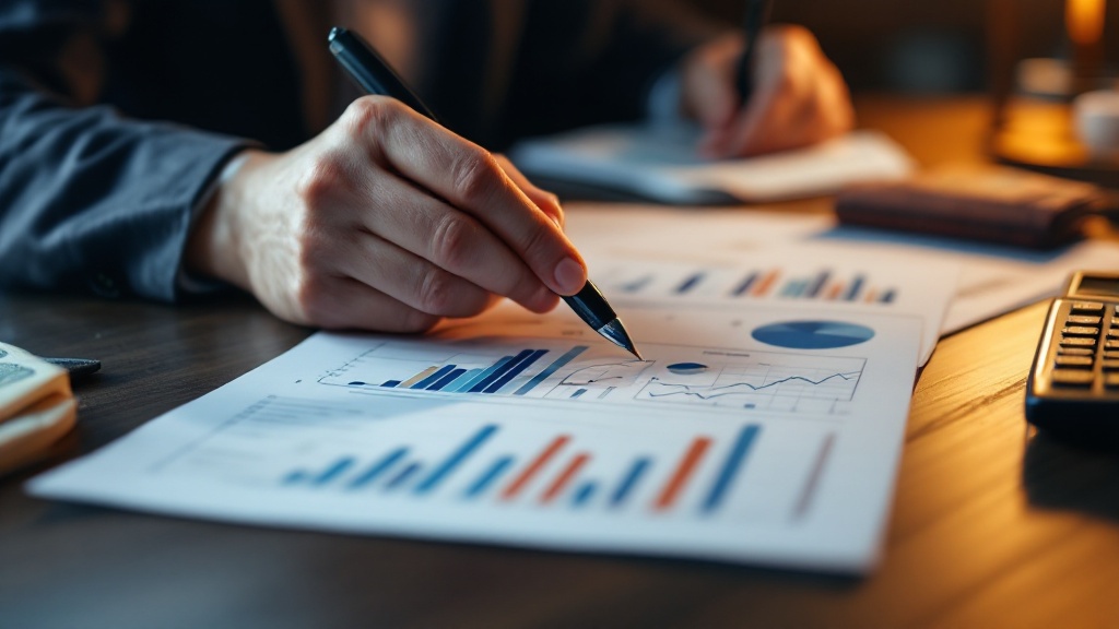 Hands reviewing financial documents and tax credit calculations on a Japanese office desk